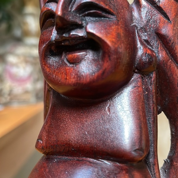 Good Luck Hand Crafted Wooden Big Belly Buddha - Picture 13 of 13